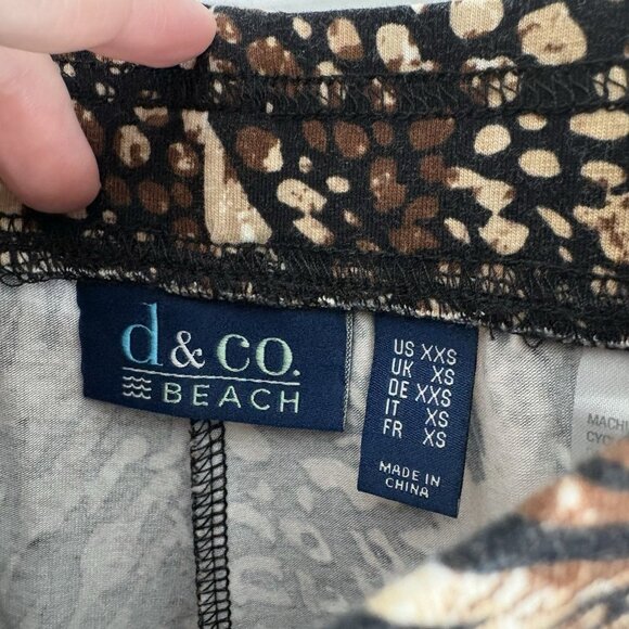 Denim & Co Beach Women XXS Animal Print Pull-On Wide Leg Pants With Side Slits - Picture 9 of 11
